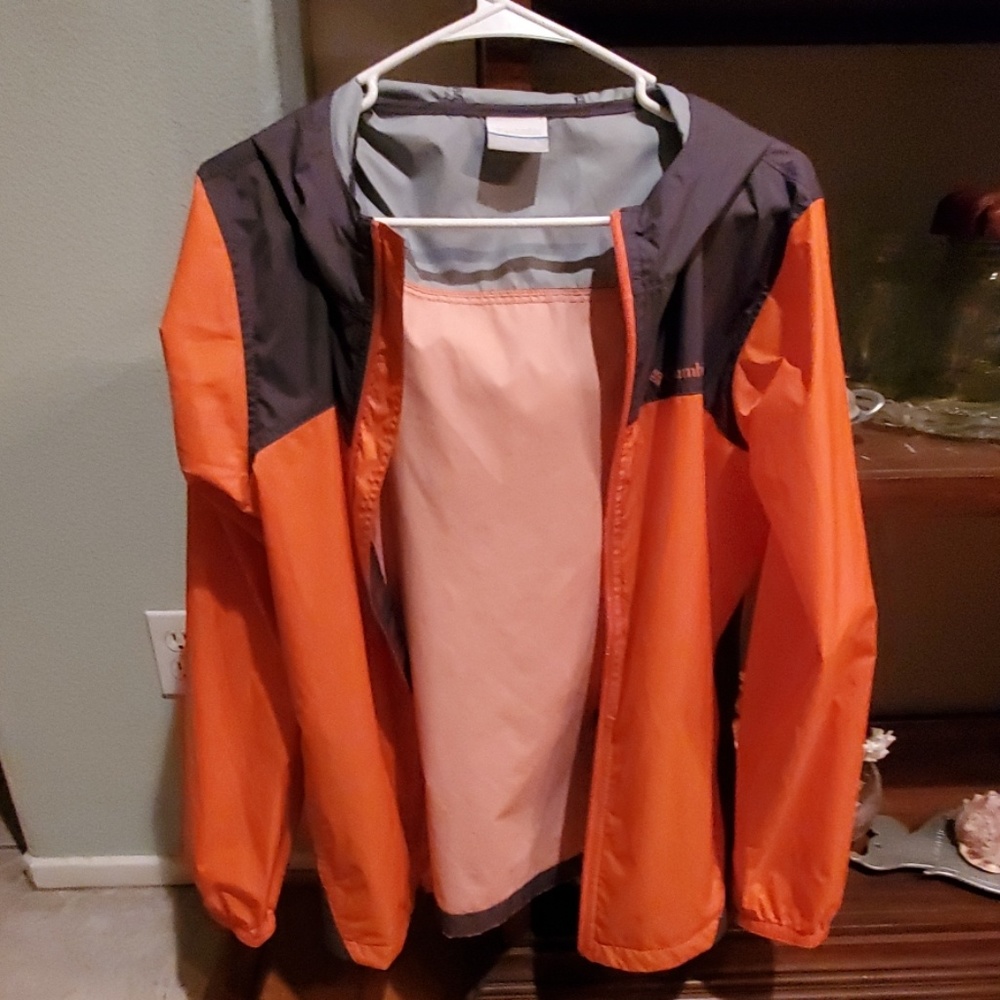 Orange rain jacket
